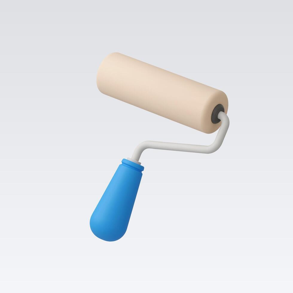 3d Realistic Paint roller vector