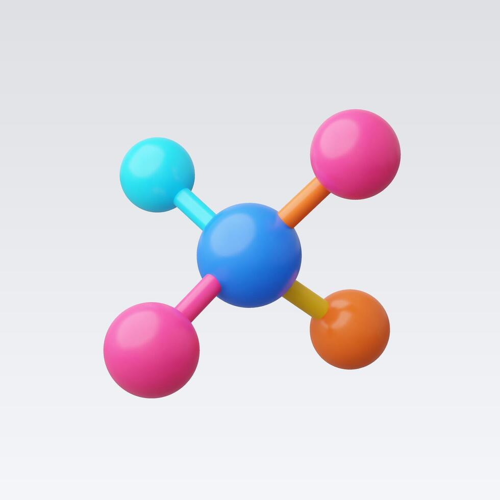3d Realistic Atom icon vector