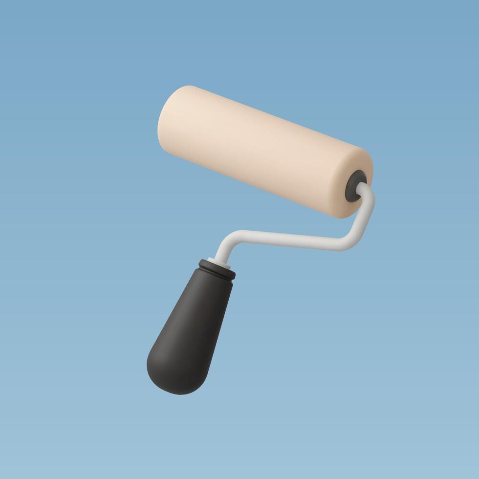 3d Realistic Paint roller vector