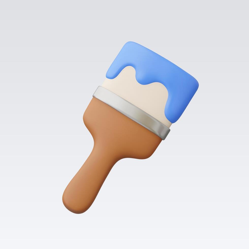 3d Realistic Paint brush icon vector