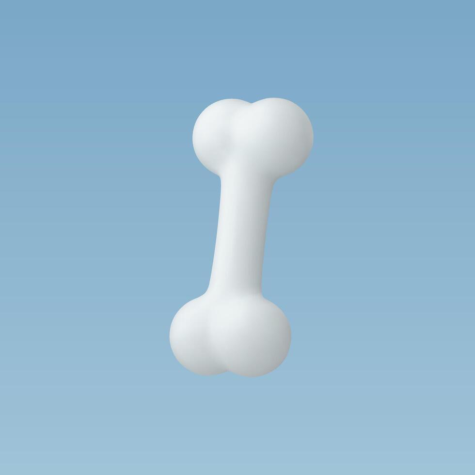 3d Realistic Dog bone icon vector