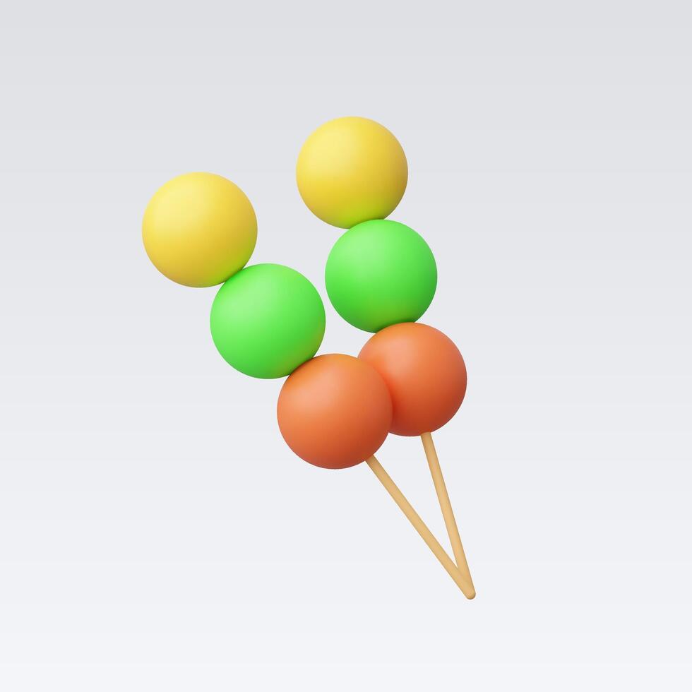 3d Realistic Dango Icon vector