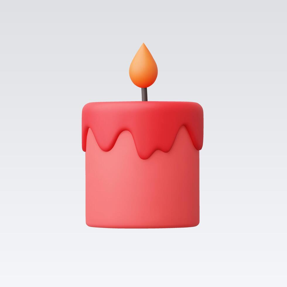 3d Realistic Candle Icon vector