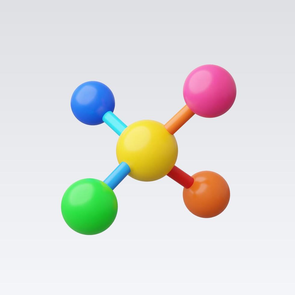 3d Realistic Atom icon vector