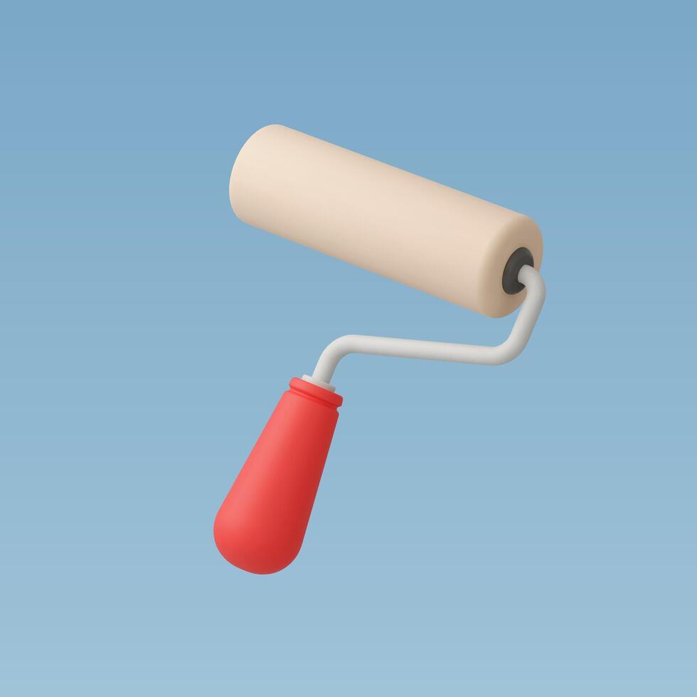 3d Realistic Paint roller vector