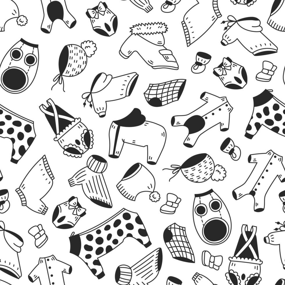 Pet Clothes Doodle Seamless Pattern vector