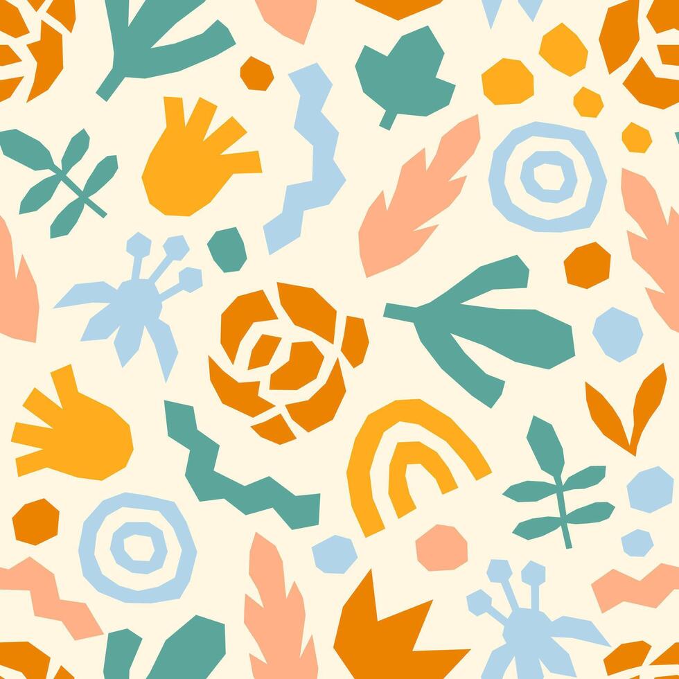 Cut Out Botanical Seamless Pattern vector