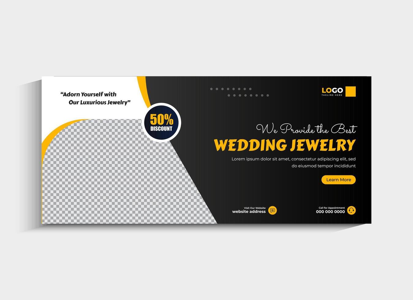 Wedding Jewelry social media cover vector