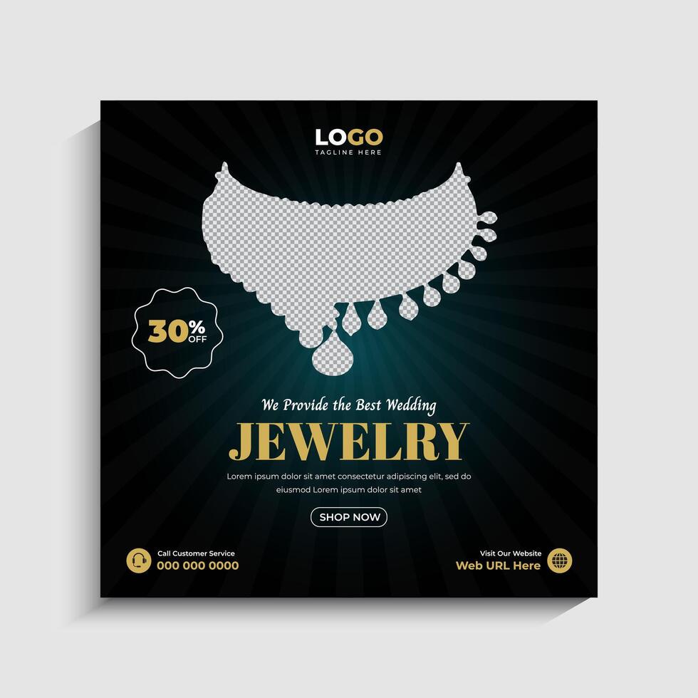 Elegant Jewelry Social Media Template vector