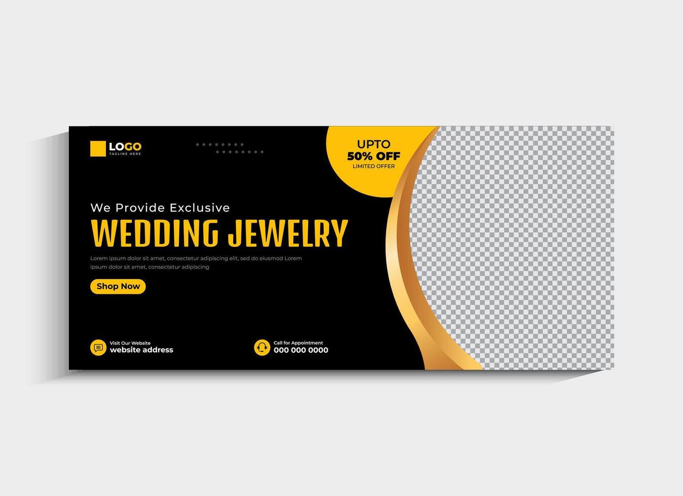Luxurious Jewelry social media cover vector