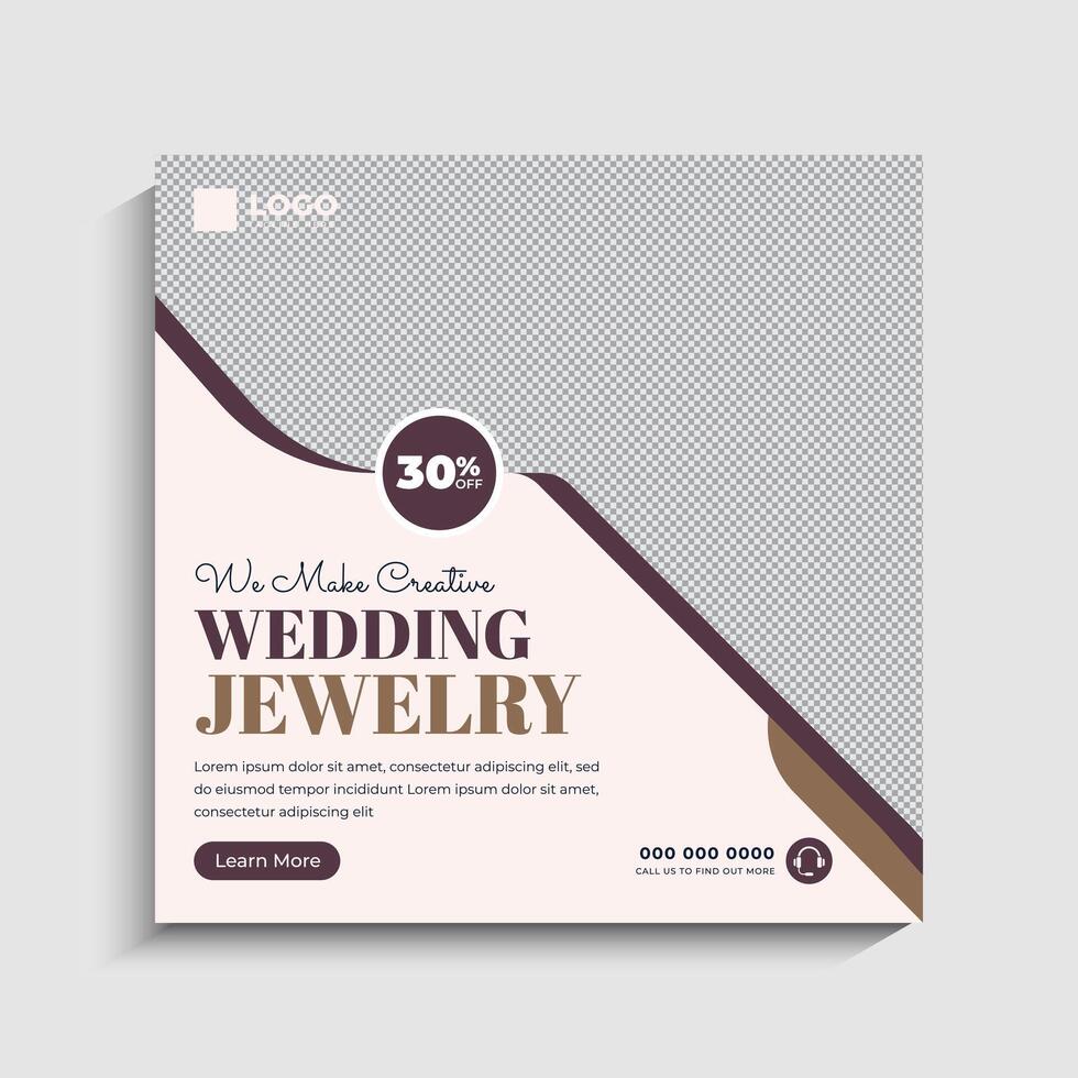 Innovative Jewelry social media post or web banner template vector