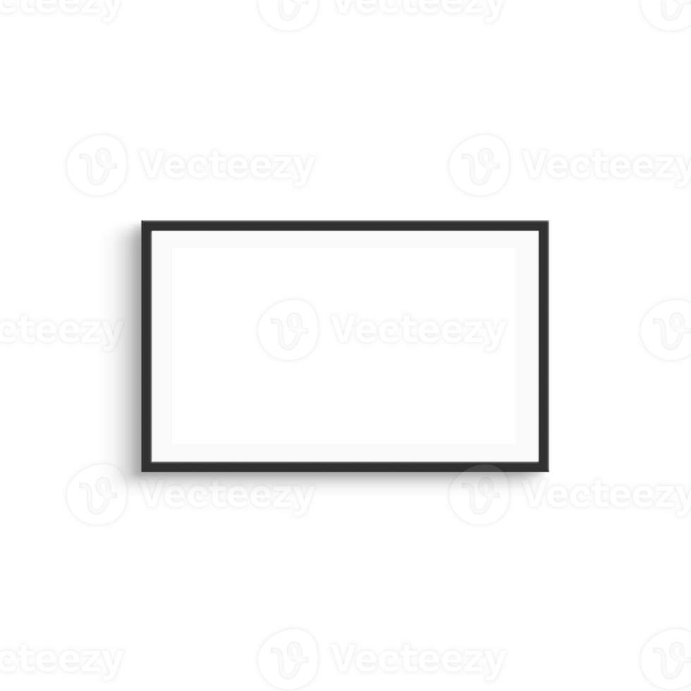 A horizontal frame mock up isolated on transparent background, 3d rendering. png