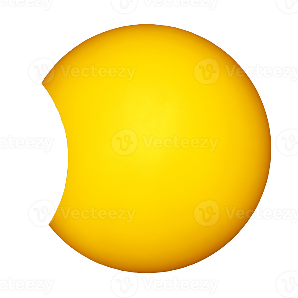 Solar Eclipse on transparent background. The view of the Sun during Solar Eclipse. The Moon passes between Earth and the Sun. Elements of this image furnished by NASA. png