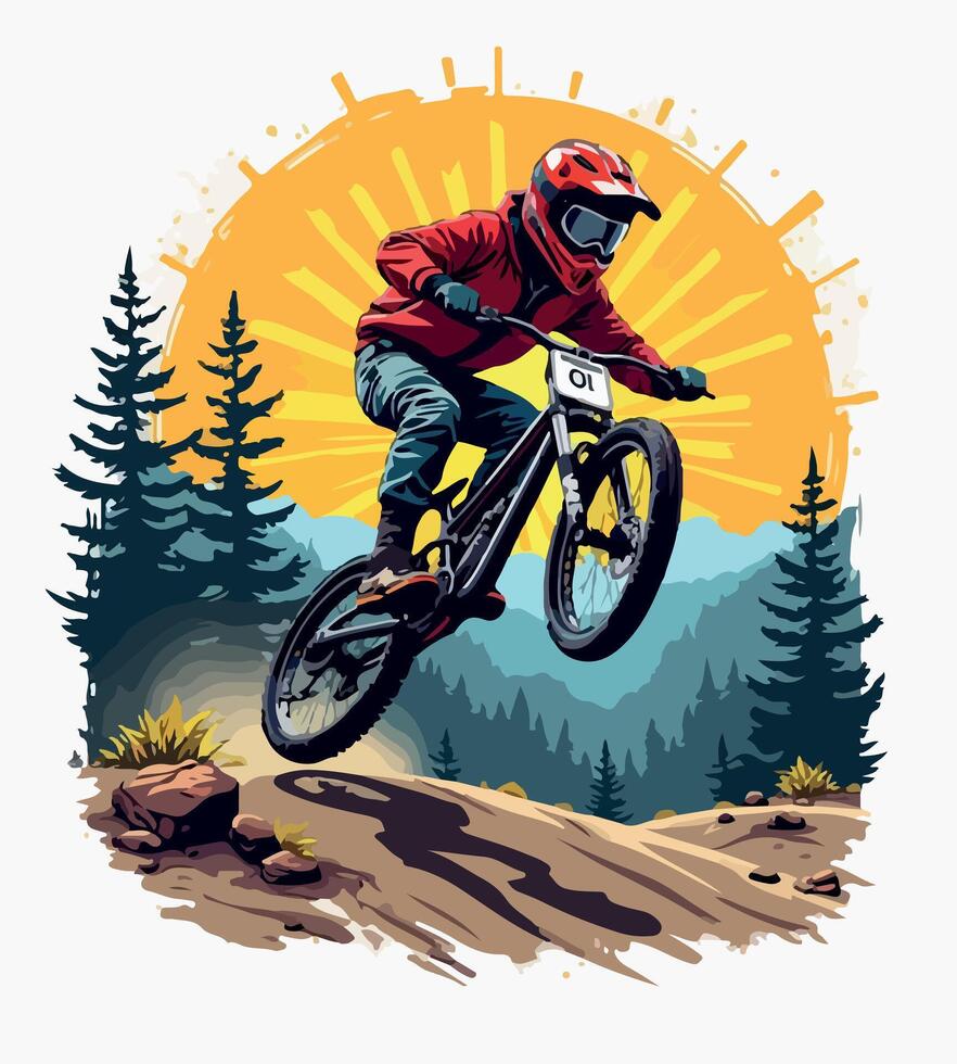 a tshirt design for a person on a bike with the words bicycling on it vector