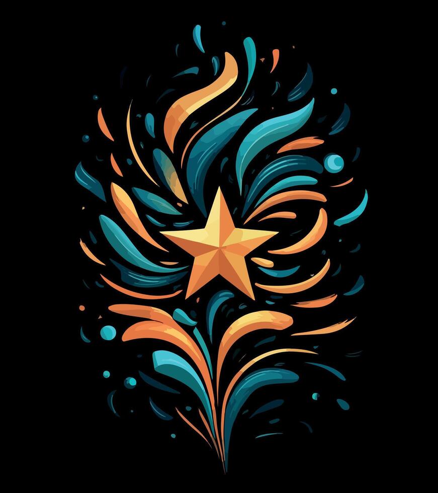 a colorful star with a star on it vector