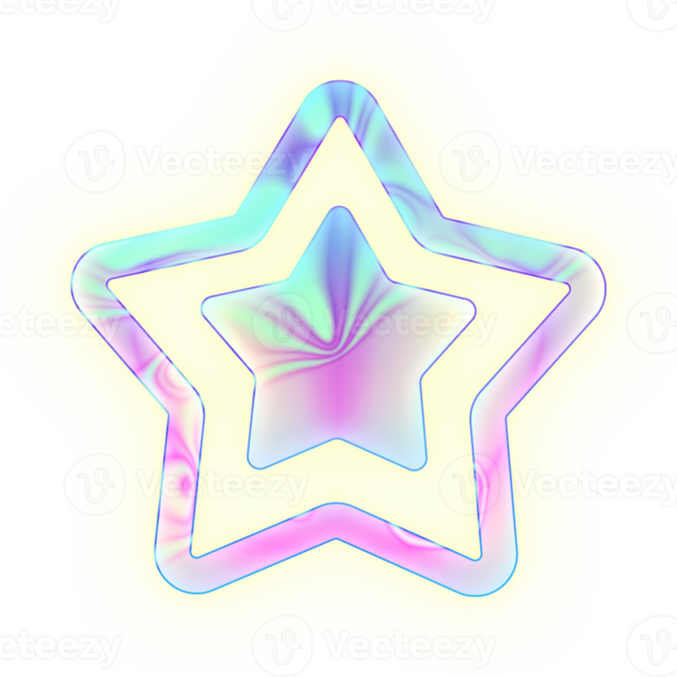Star holographic y2k transparent png