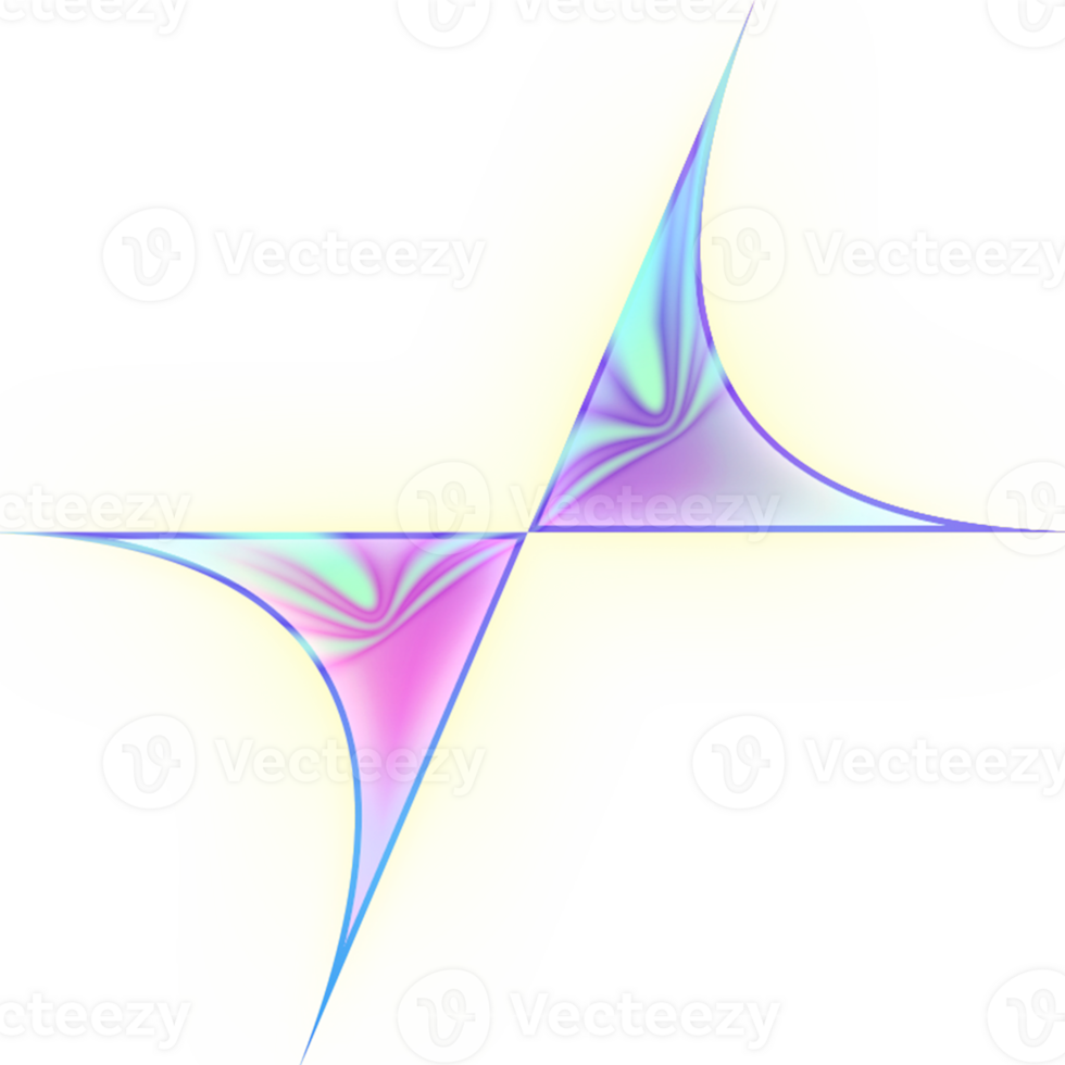 Holographic y2k shape design png
