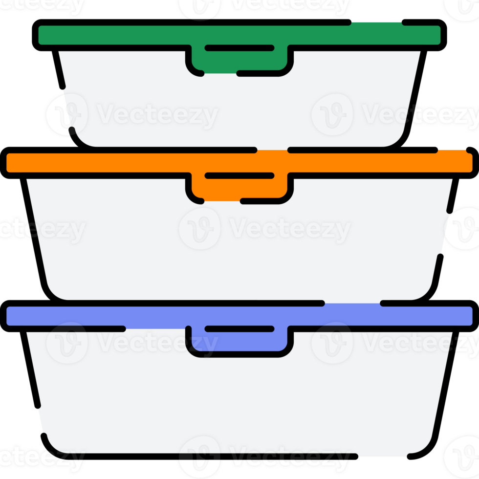 Food Container Illustration in Flat Style png