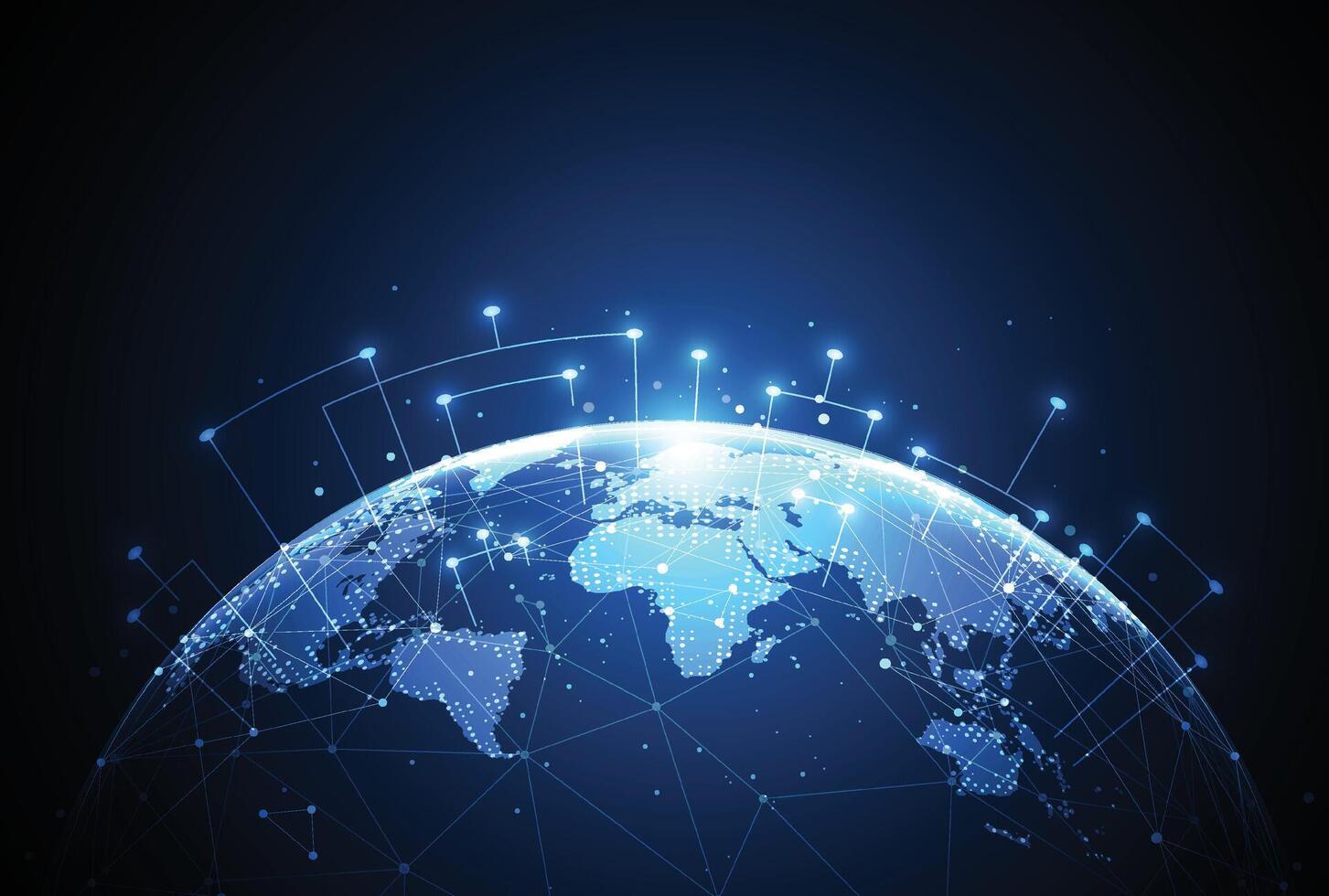 Global network connection. World map point and line composition concept of global business vector