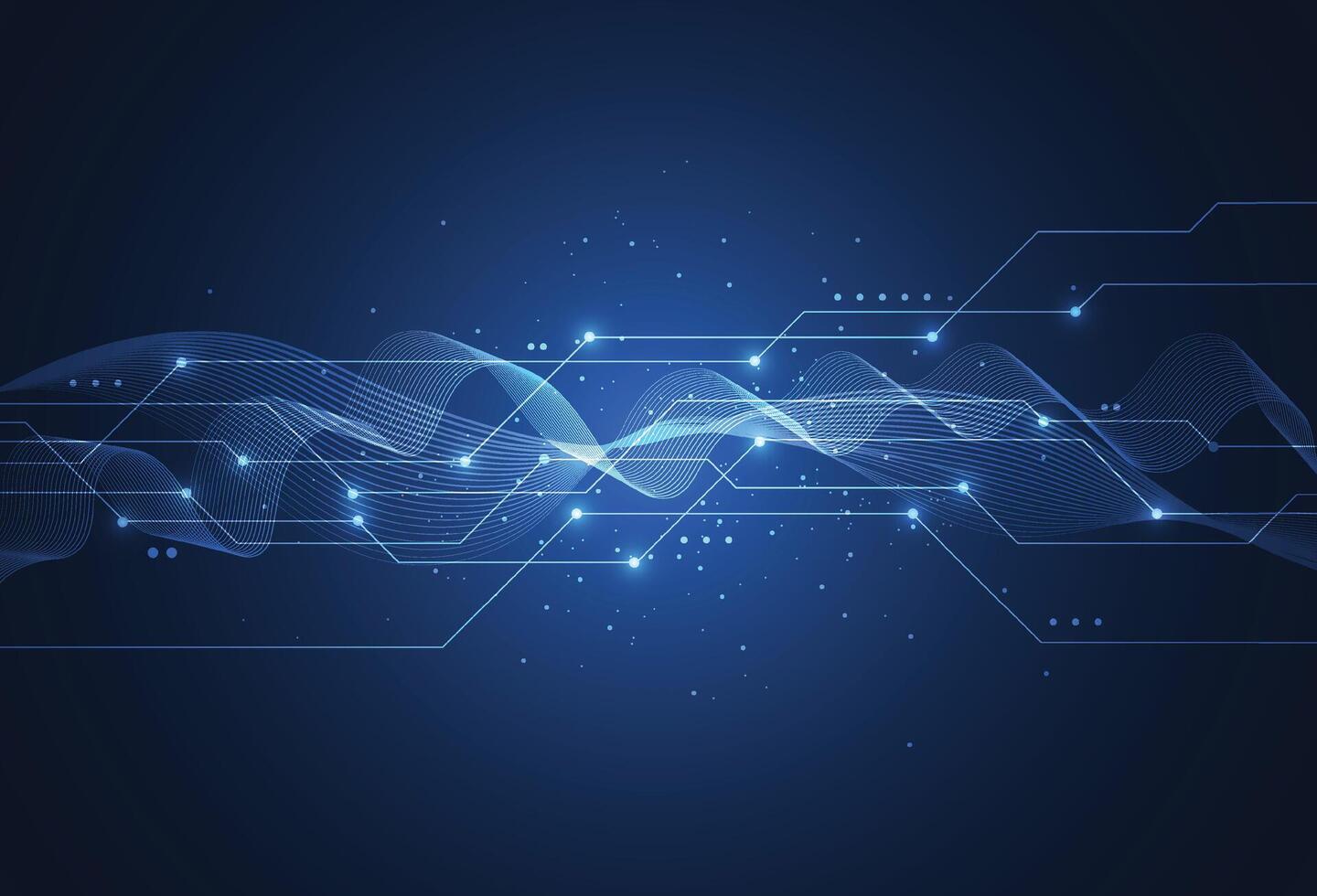 Abstract background with technology circuit board texture. Artificial intelligence electronic board. Communication and engineering concept vector
