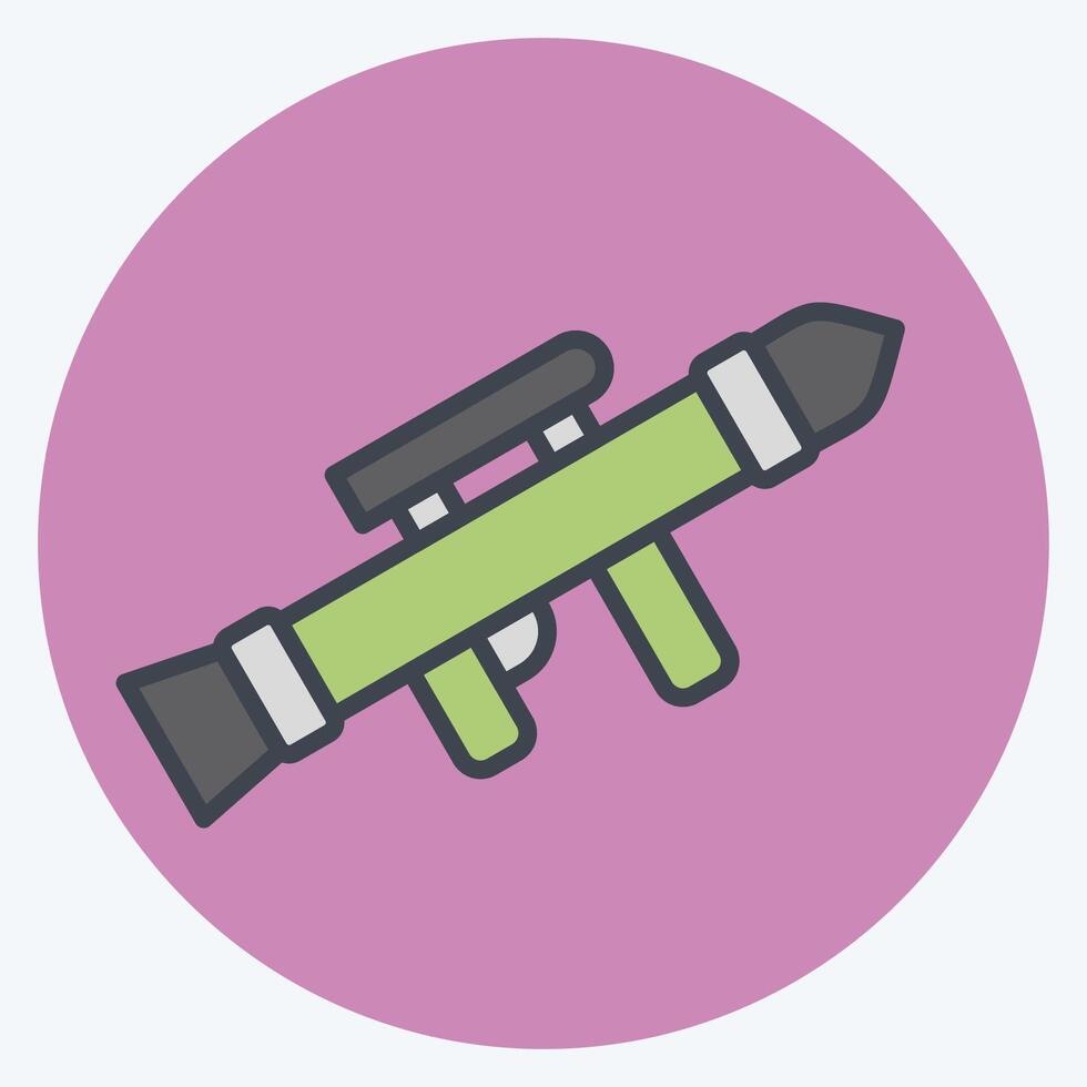 Icon Grenade Launcher. related to War Military symbol. color mate style. simple illustration vector