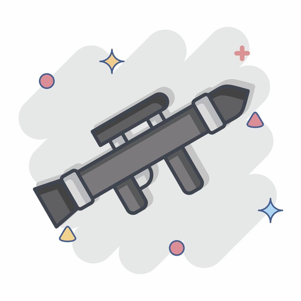Icon Grenade Launcher. related to War Military symbol. comic style. simple illustration vector
