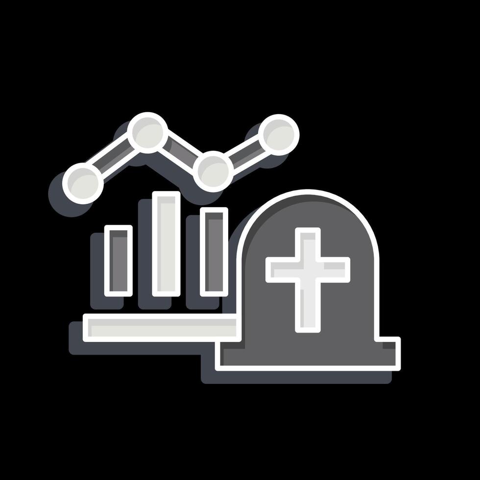 Icon Mortality. related to Seath symbol. glossy style. simple illustration vector
