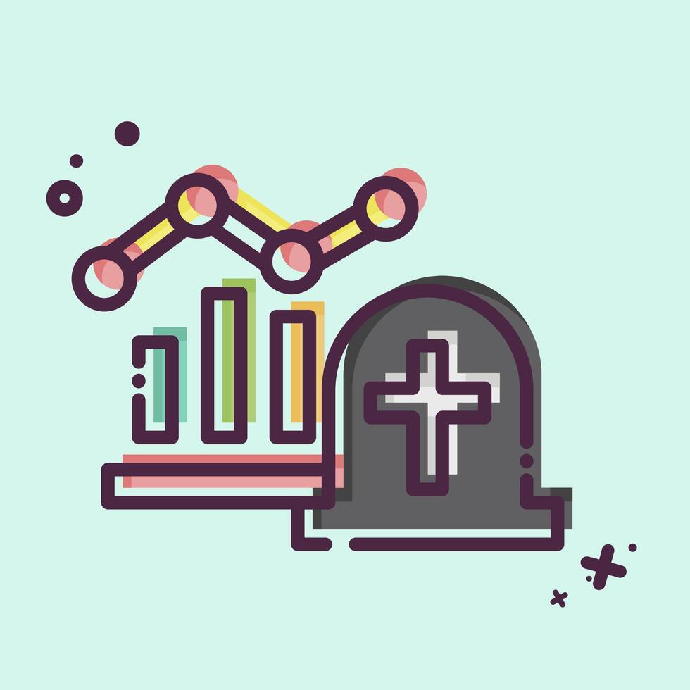 Icon Mortality. related to Seath symbol. MBE style. simple illustration vector