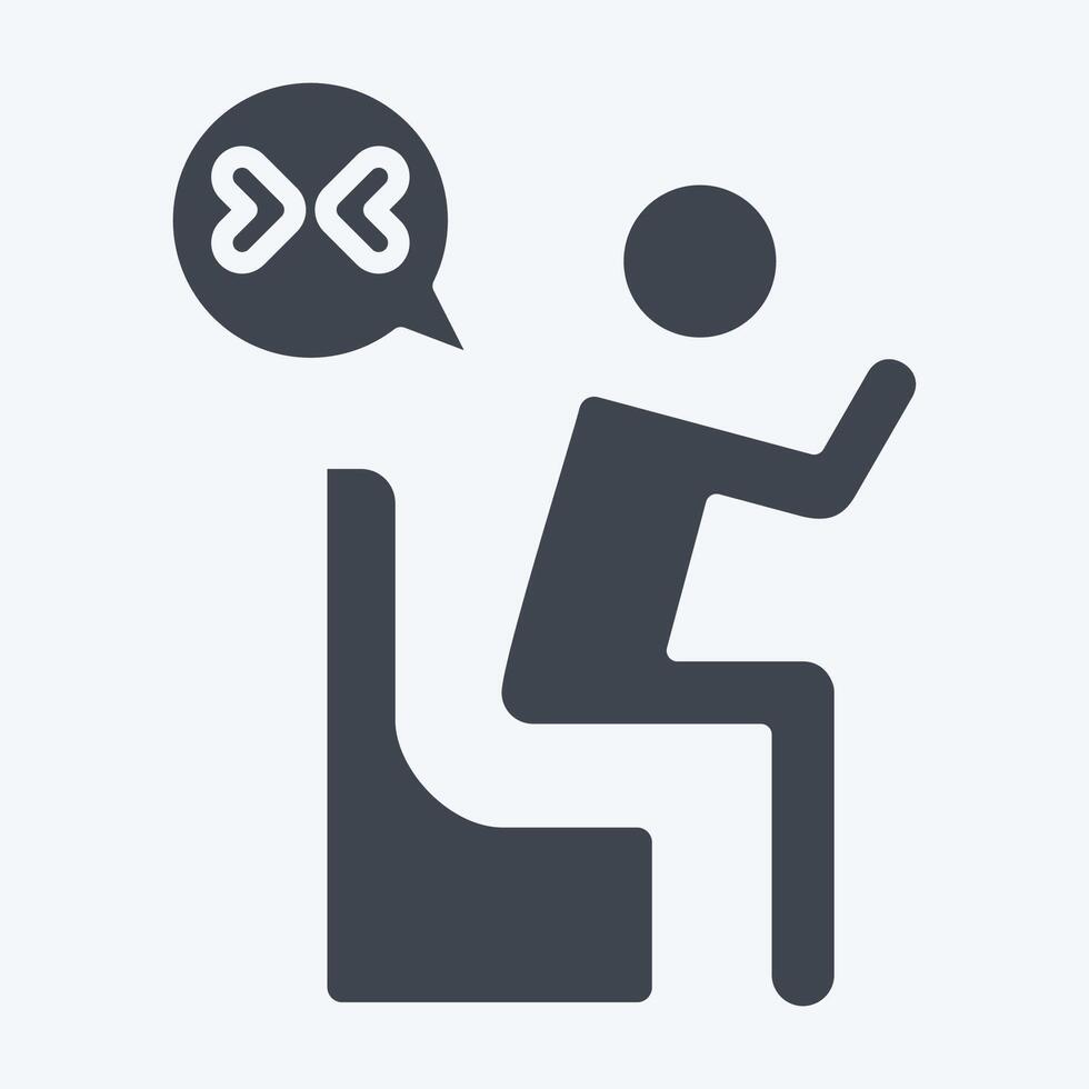 Icon Grief. related to Seath symbol. glyph style. simple illustration vector