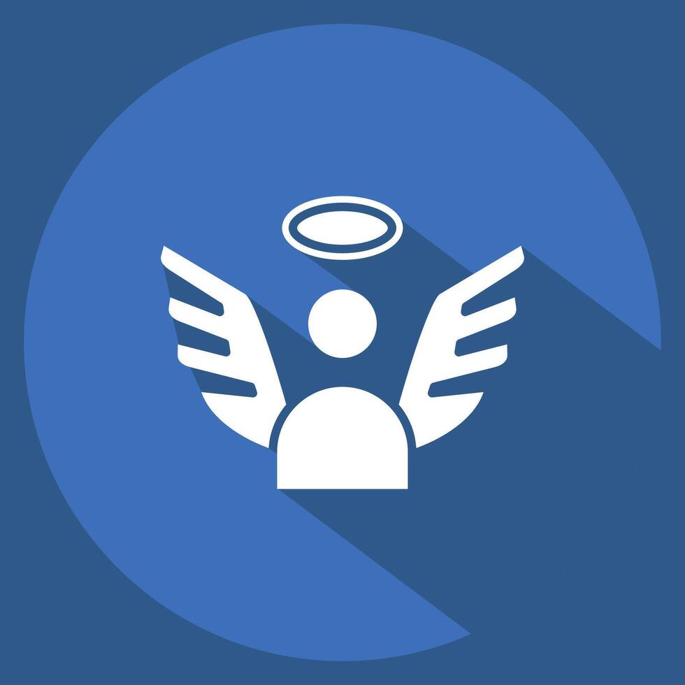 Icon Angel. related to Seath symbol. long shadow style. simple illustration vector