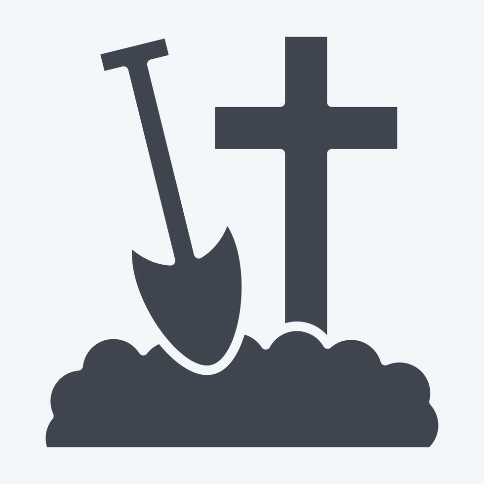 Icon Bury. related to Seath symbol. glyph style. simple illustration vector