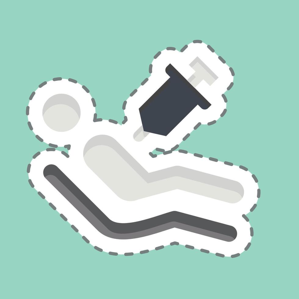 Sticker line cut Euthanasia. related to Seath symbol. simple illustration vector
