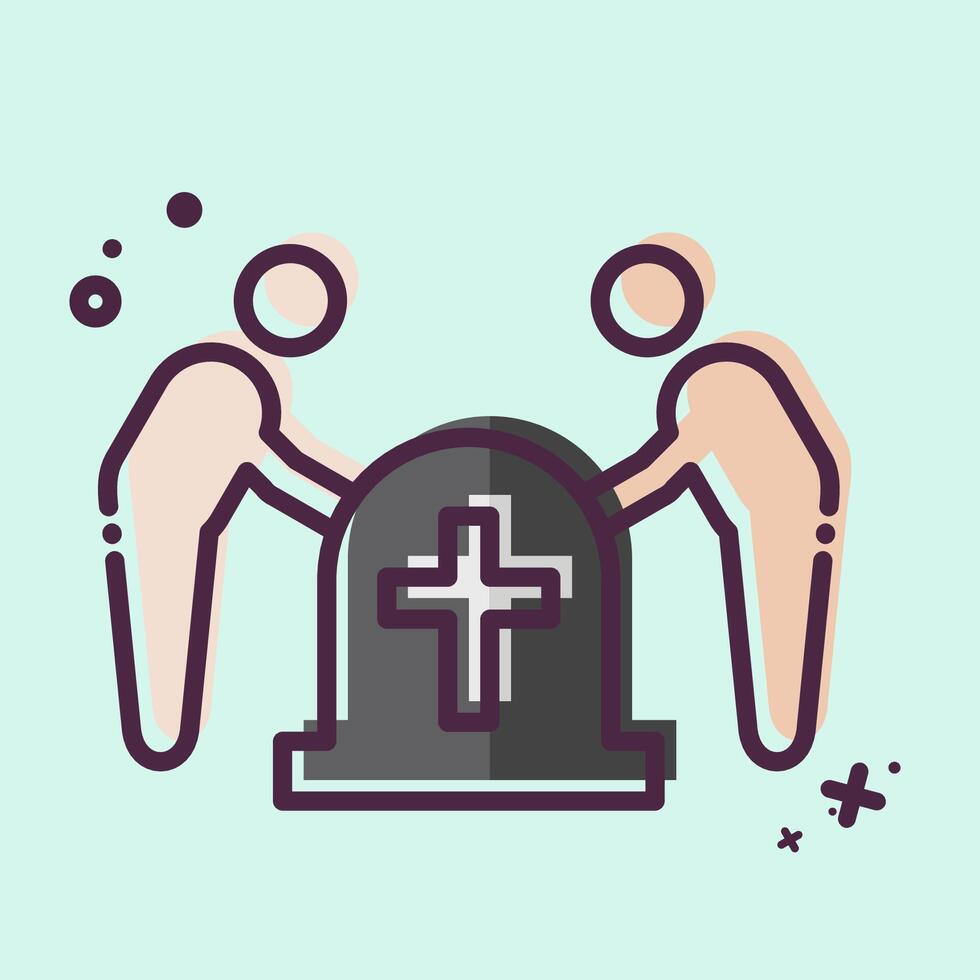 Icon Funeral. related to Seath symbol. MBE style. simple illustration vector