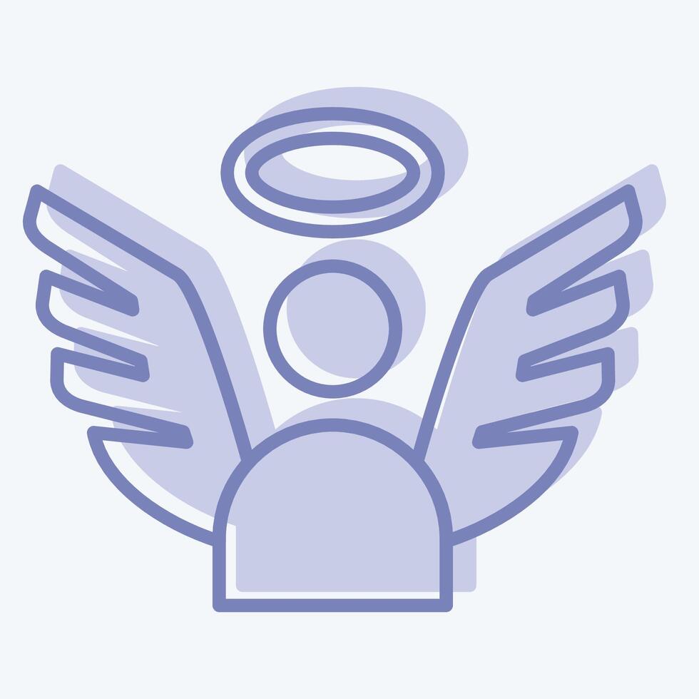 Icon Angel. related to Seath symbol. two tone style. simple illustration vector