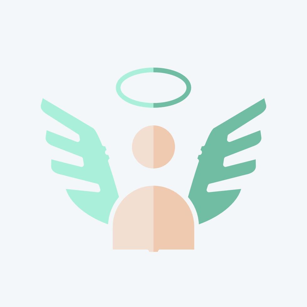 Icon Angel. related to Seath symbol. doodle style. simple illustration vector