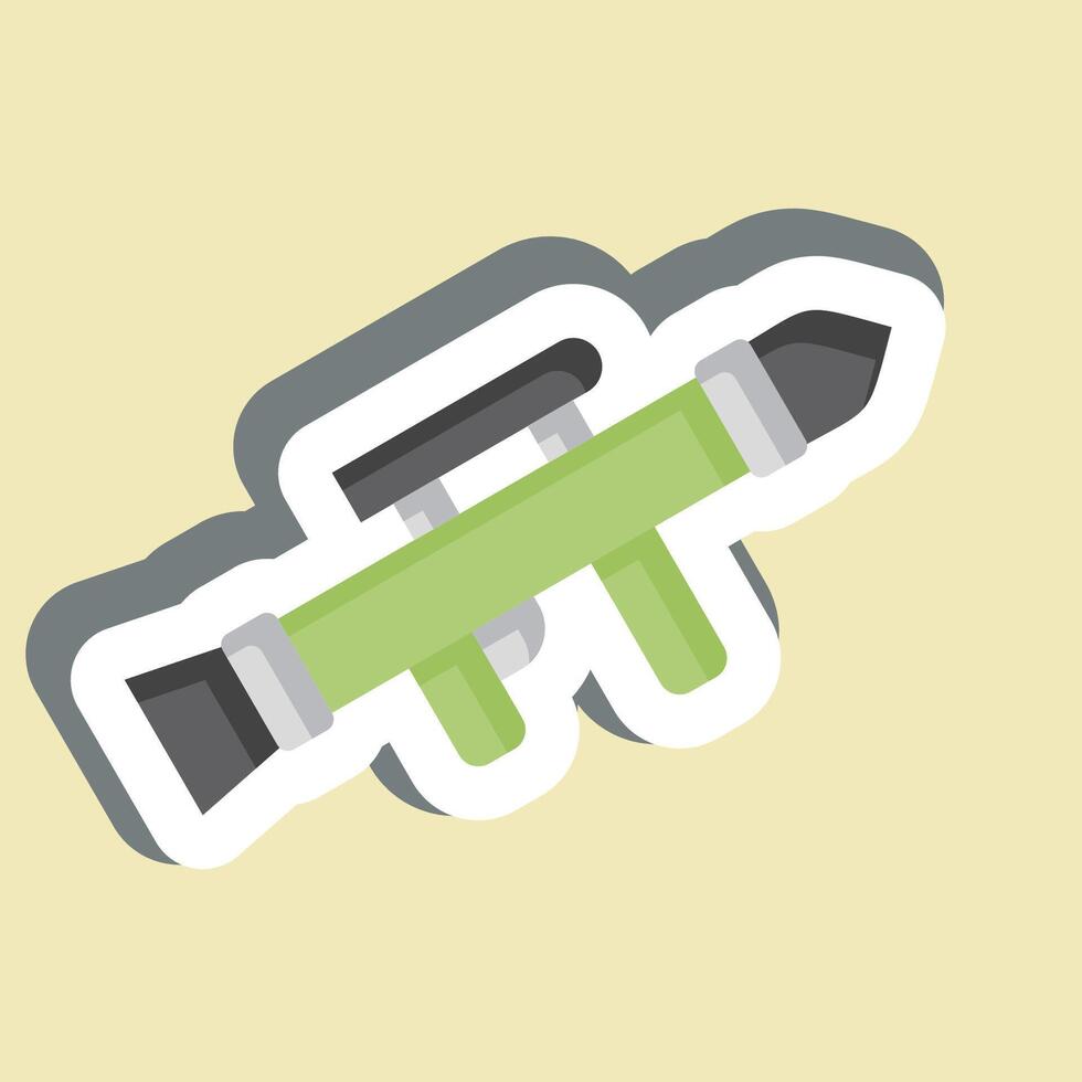 Sticker Grenade Launcher. related to War Military symbol. simple illustration vector