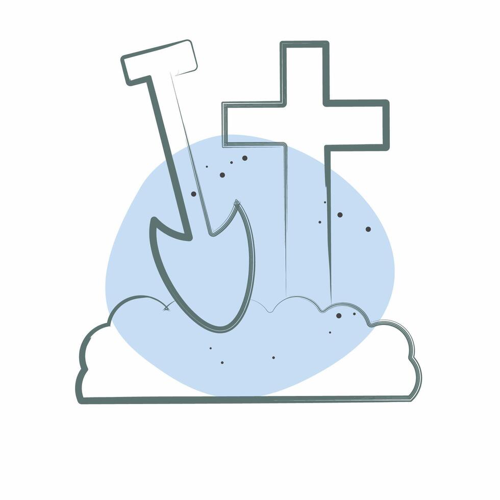 Icon Bury. related to Seath symbol. Color Spot Style. simple illustration vector