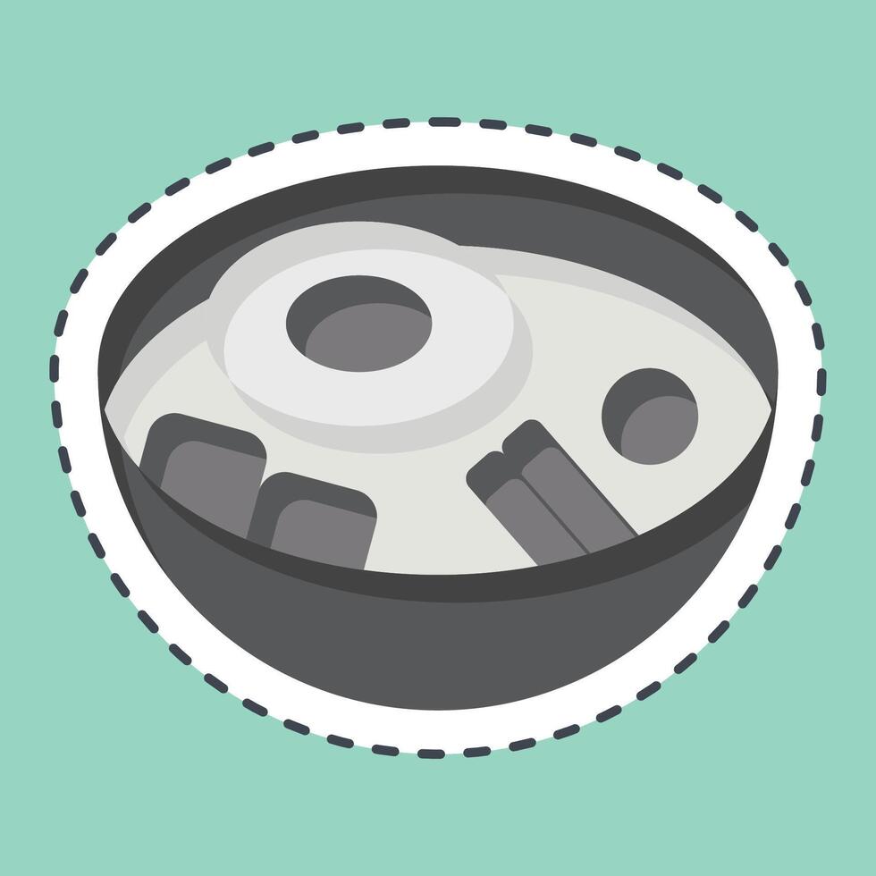 Sticker line cut Bibimbap. related to Korea symbol. simple illustration vector
