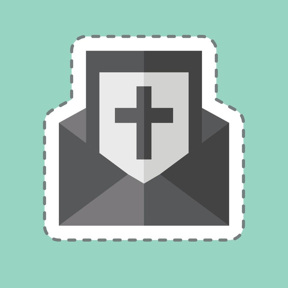 Sticker line cut Letter. related to Seath symbol. simple illustration vector
