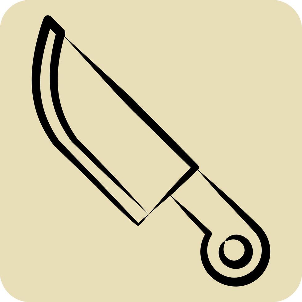 Icon Knife. related to War Military symbol. hand drawn style. simple illustration vector