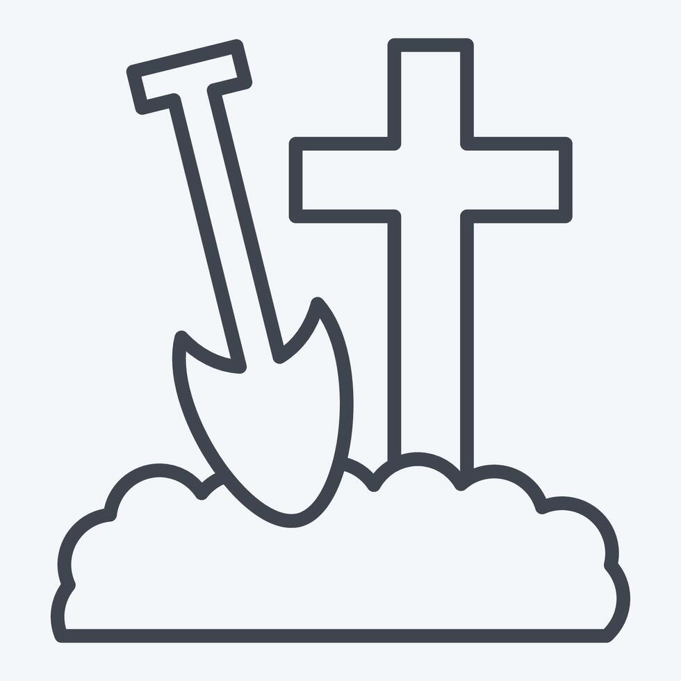 Icon Bury. related to Seath symbol. line style. simple illustration vector