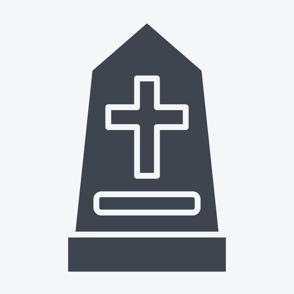 Icon Memorial. related to Seath symbol. glyph style. simple illustration vector