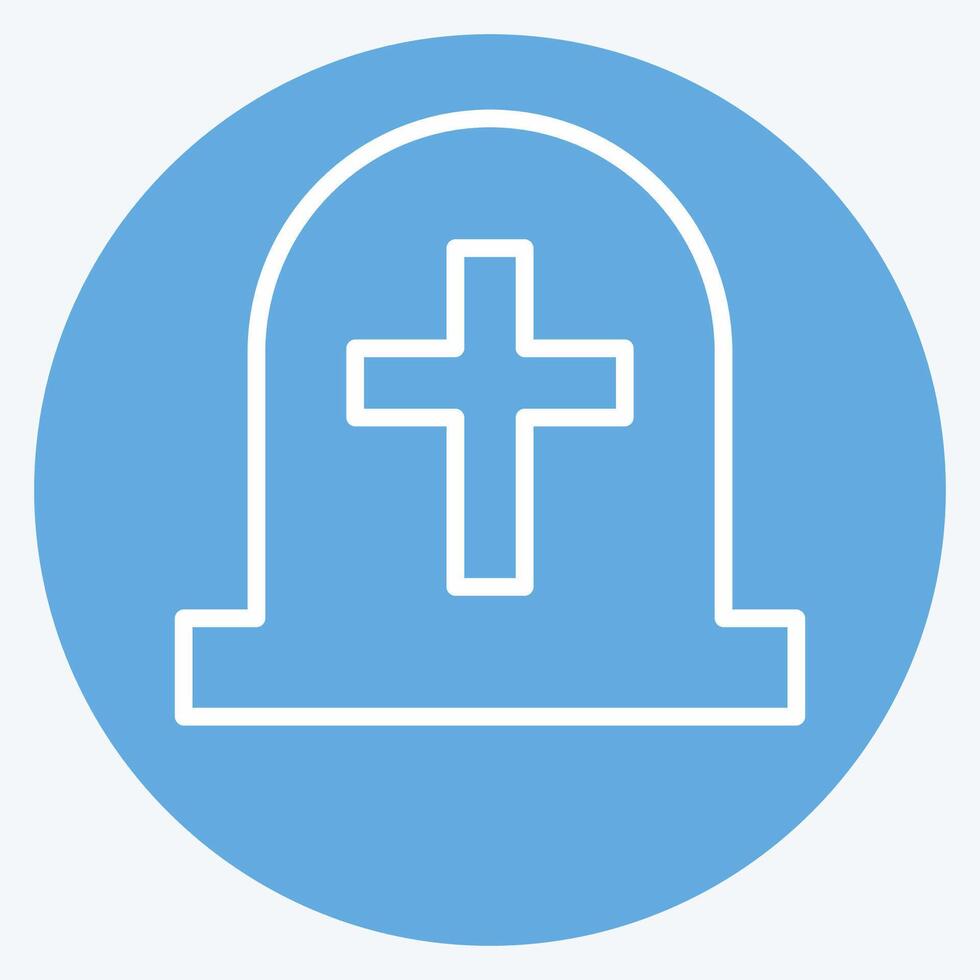 Icon Tombstone. related to Seath symbol. blue eyes style. simple illustration vector