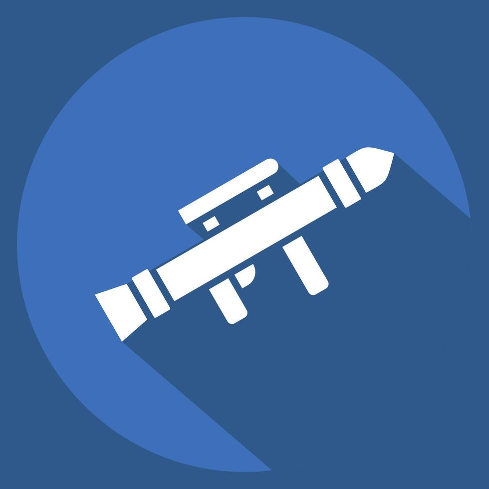 Icon Grenade Launcher. related to War Military symbol. long shadow style. simple illustration vector