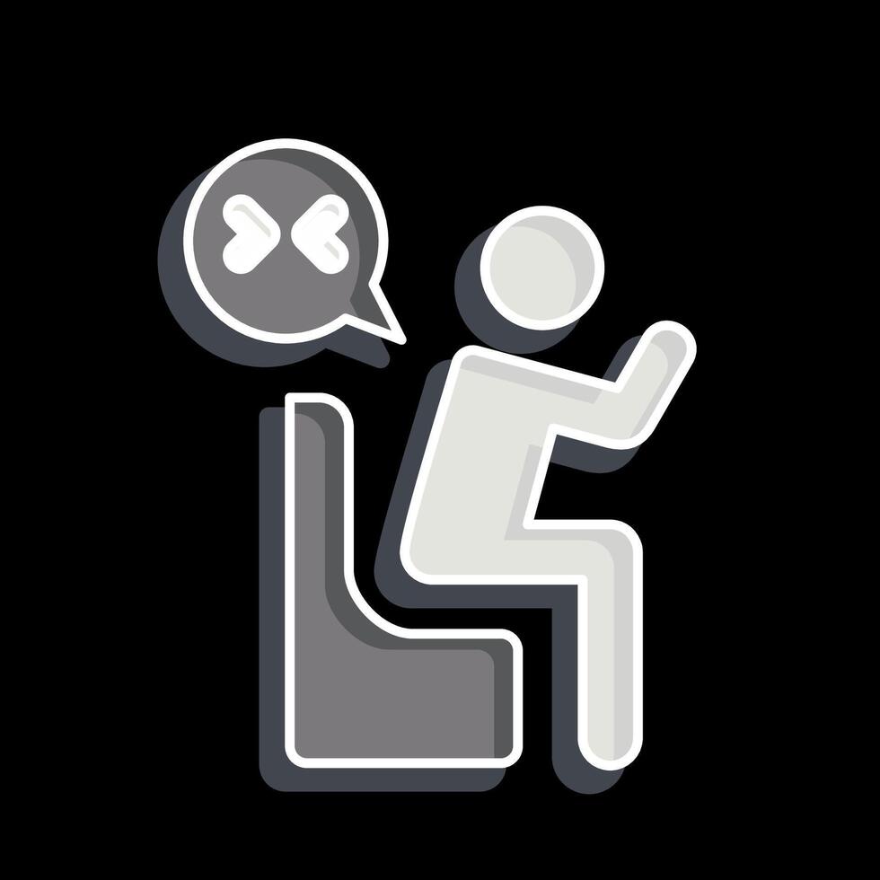 Icon Grief. related to Seath symbol. glossy style. simple illustration vector