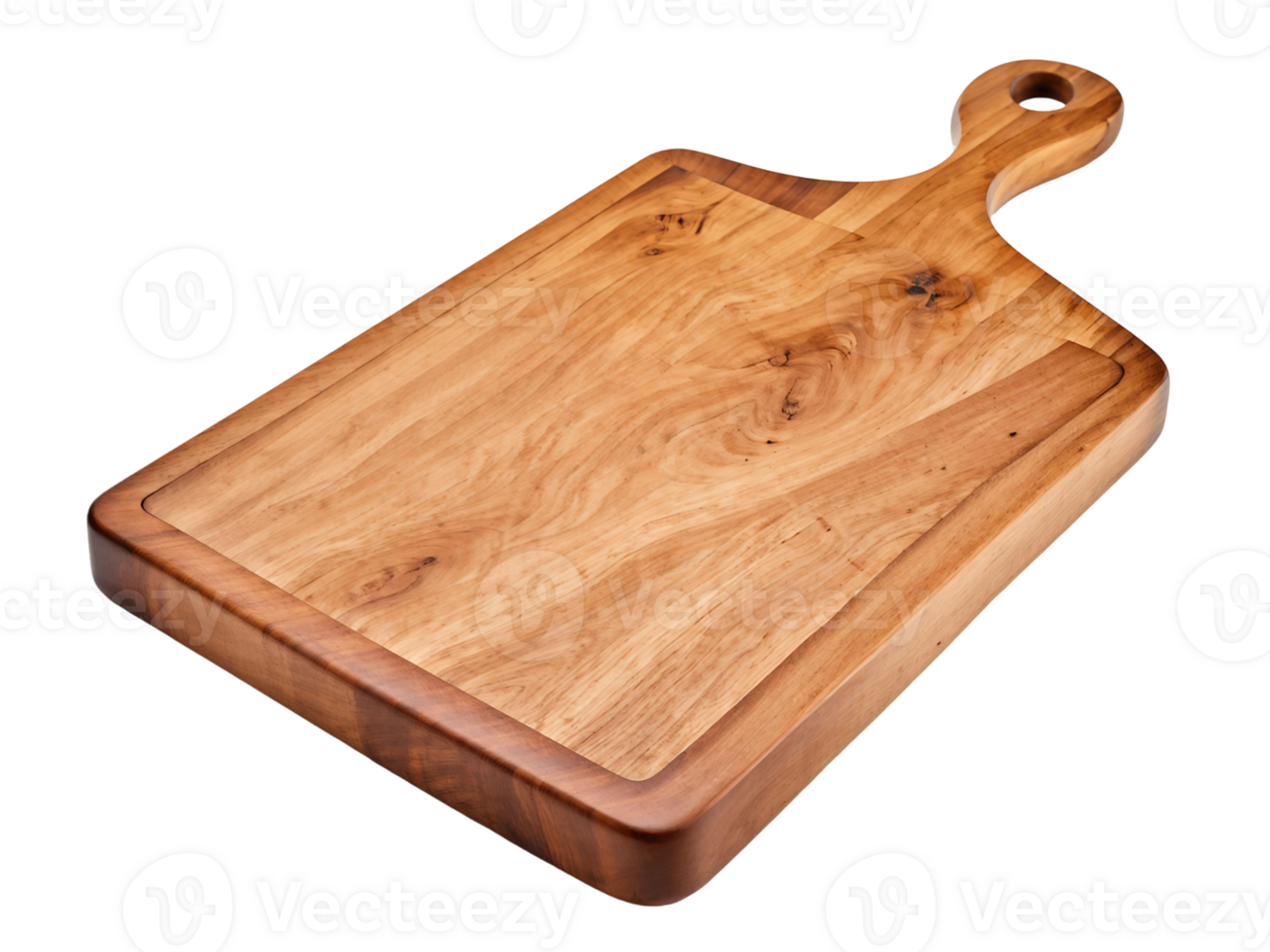 Wooden Cutting Board with Handle Isolated on Transparent Background png