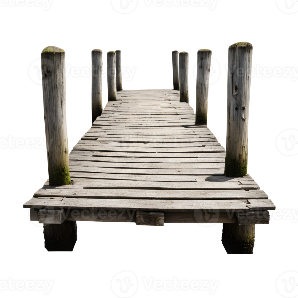 Old Wooden Pier Isolated on Transparent Background png