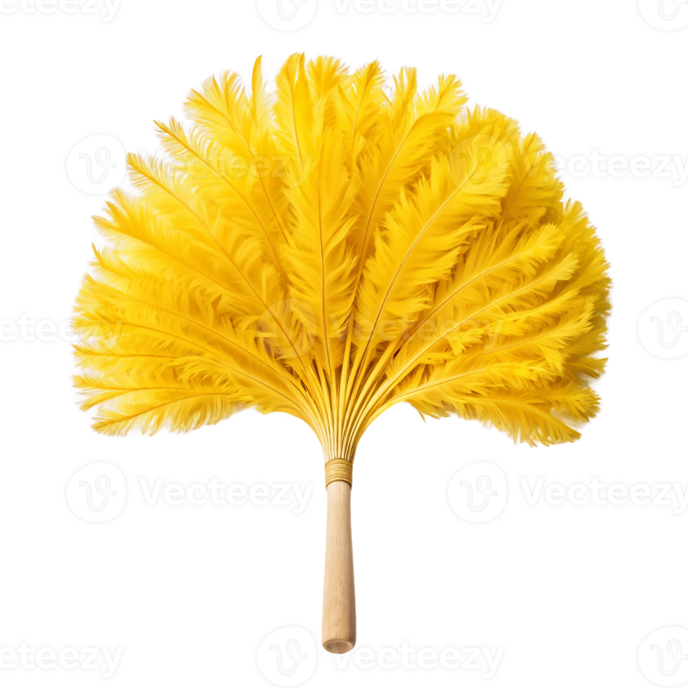 Yellow Feather Duster Isolated on Transparent Background png