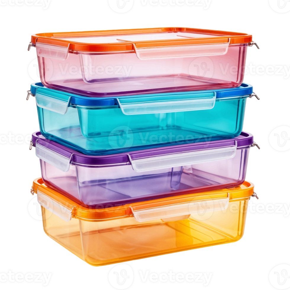 Colorful Transparent Containers Isolated on Transparent Background png