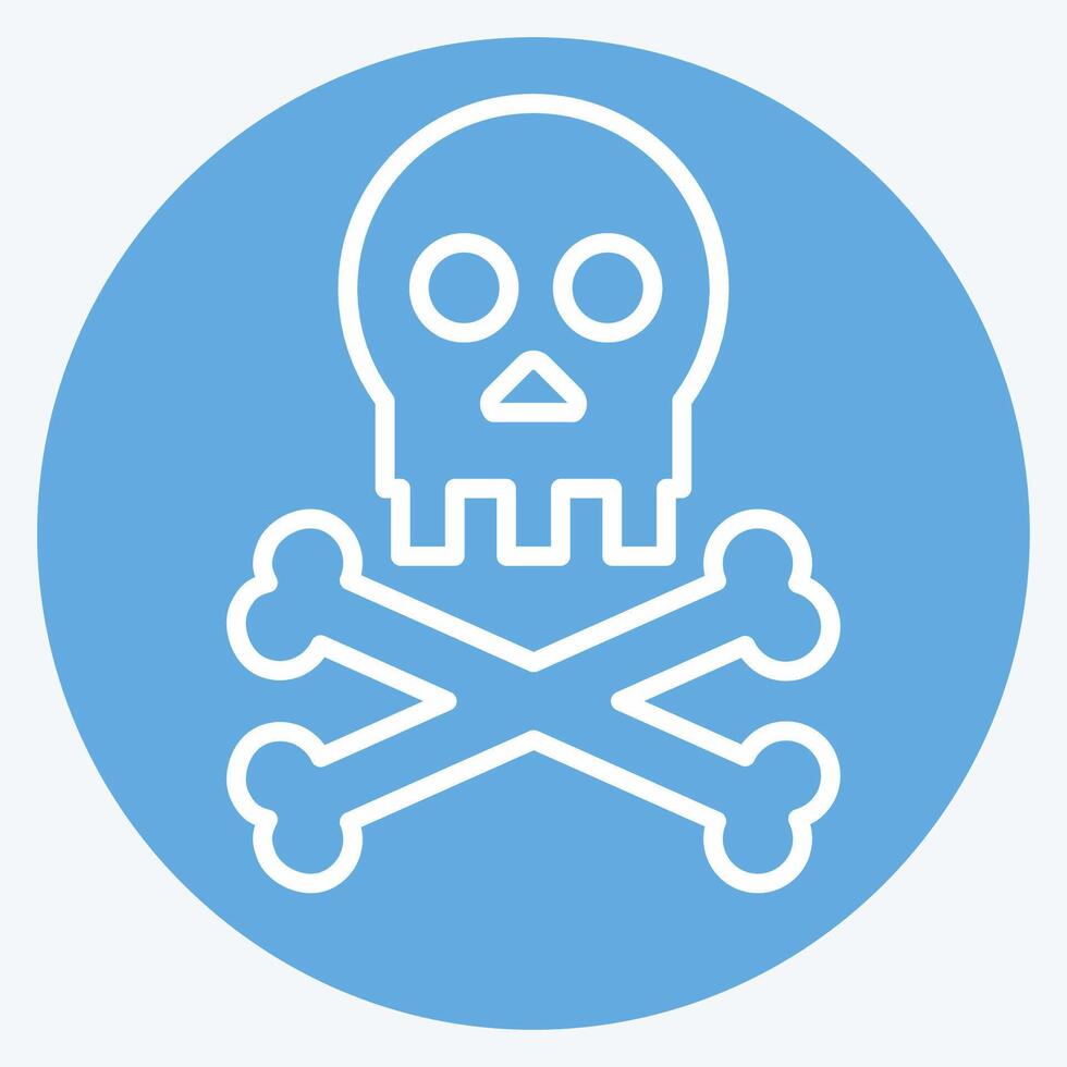 Icon Death. related to Seath symbol. blue eyes style. simple illustration vector